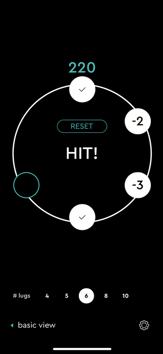 drum tuner EZ - drum tuning app for Android & iOS - Lug Tuner screen, scanning the lugs to detect their lug pitches